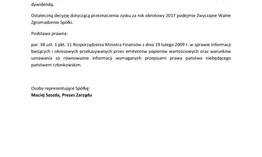 UNIMOT S.A. przeznaczy 50% jednostkowego zysku netto za 2020 na dywidendę